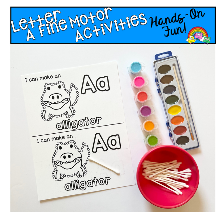 Letter A Fine Motor Q-Tip Painting