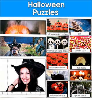 Halloween Number Puzzles Real Photos | 17 Photos 2 Levels | SLP SPED Autism