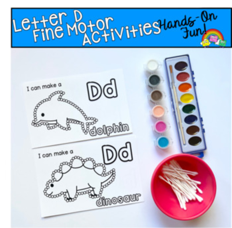 Letter D Fine Motor Q-Tip Painting