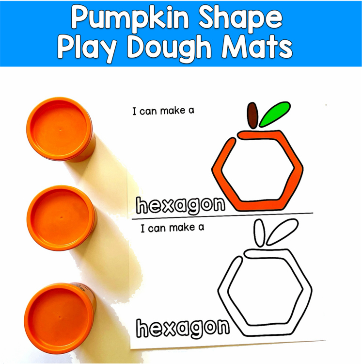 Pumpkin Shape Play Dough Mats | 2D Shapes Fine Motor | Math PreK SPED Autism OT