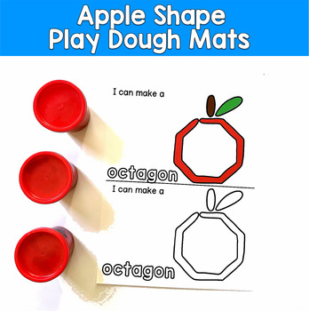 Apple Shape Play Dough Mats | 2D Shapes Fine Motor | Math PreK SPED Autism OT