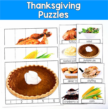 Thanksgiving Number Puzzles Real Photos | Sequencing 1-10 | SLP SPED Autism