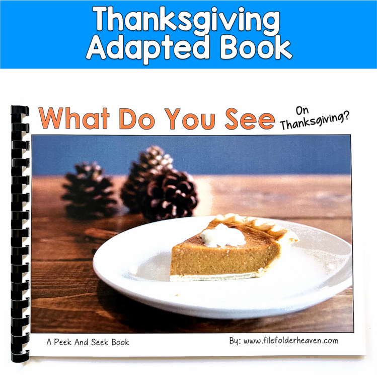 Thanksgiving Adapted Book | Inferencing Core Words Real Photos | SLP SPED Autism