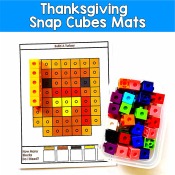 Thanksgiving Snap Cubes Mats | Counting Fine Motor Colors | Math OT SPED PreK