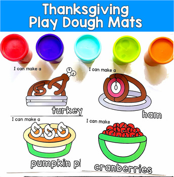 Thanksgiving Play Dough Mats | Fine Motor Centers | PreK OT SPED Autism
