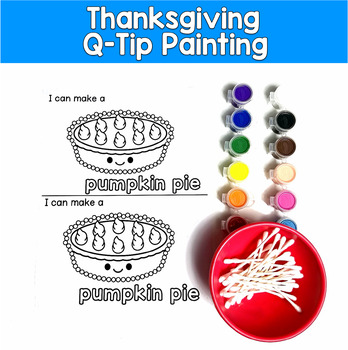 Thanksgiving Q-Tip Painting Activities | Fine Motor | PreK OT SPED Autism