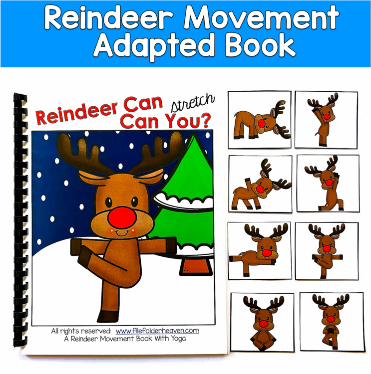 Reindeer Movement Adapted Book | Brain Breaks Gross Motor | SPED Autism OT PreK
