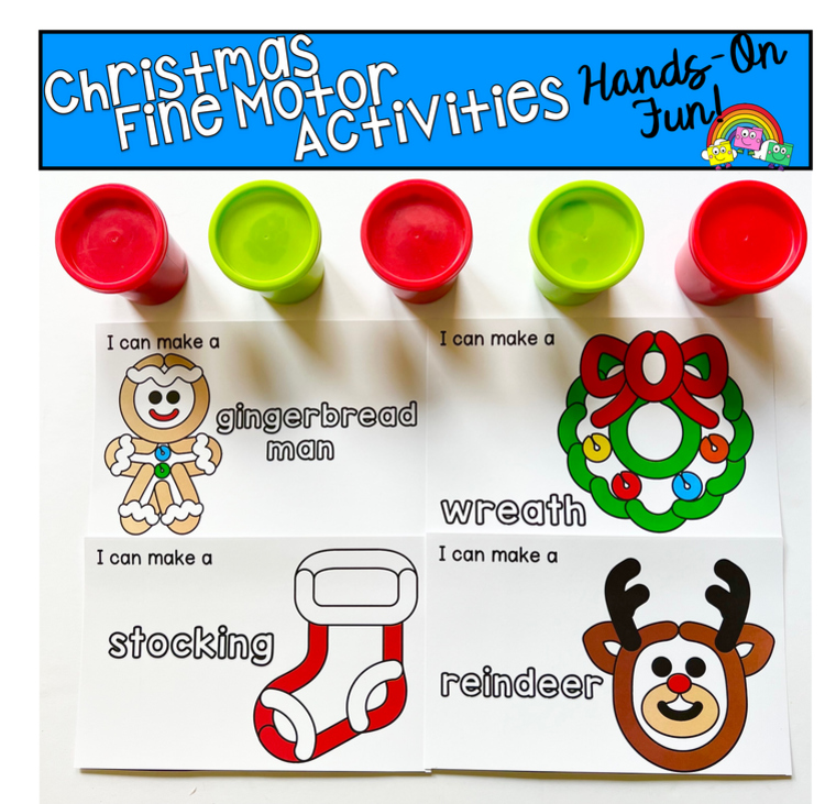 Christmas Play Dough Mats For Preschool, Play Dough Mats For Centers