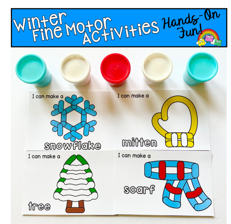 Winter Play Dough Mats For Preschool, Play Dough Mats For Centers