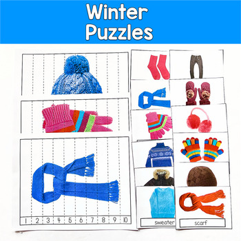 Winter Clothing Number Puzzles Real Photos | 18 Photos 2 Levels | SLP SPED