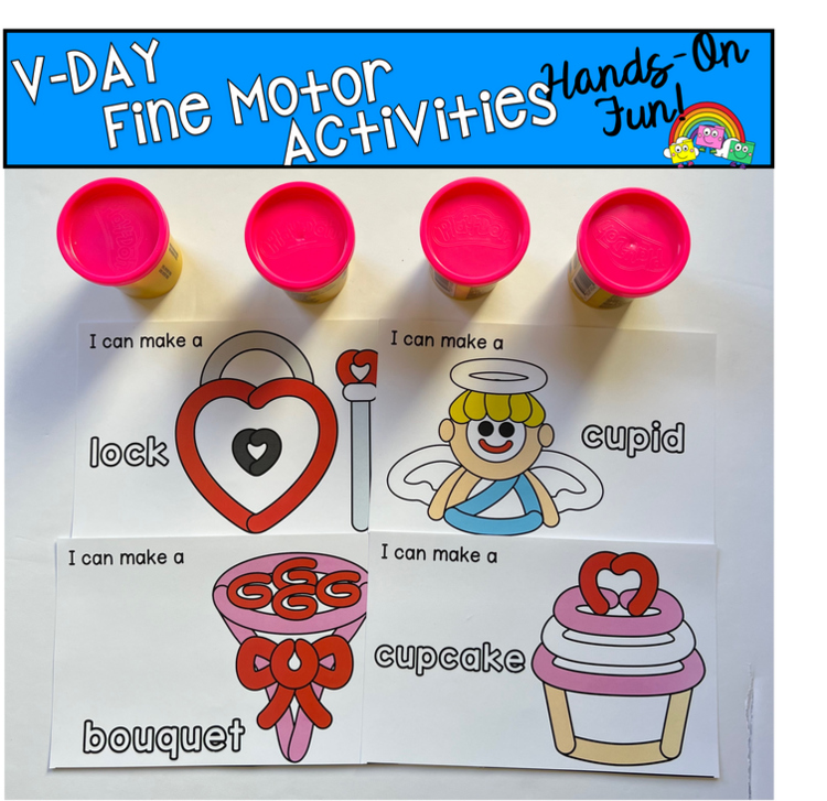 Valentine's Day Play Dough Mats For Preschool, Play Dough Mats For Centers