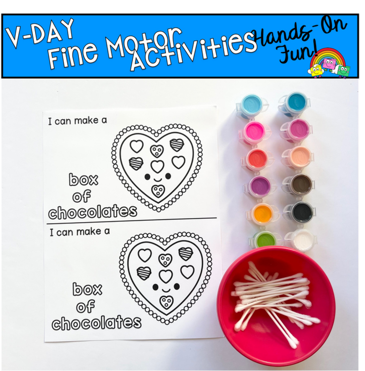 Valentine's Day Fine Motor Q-Tip Activities