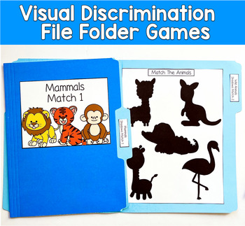 Visual Discrimination File Folder Games | Animal Shadow Matching | OT SLP SPED