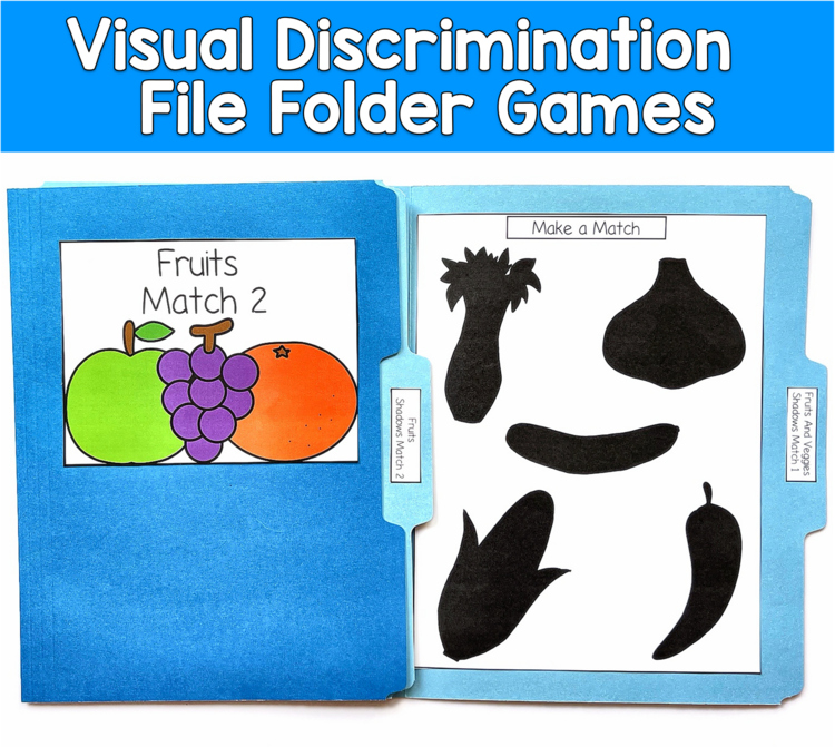 Visual Discrimination File Folder Games Set 2 | Shadow Matching | OT SLP SPED