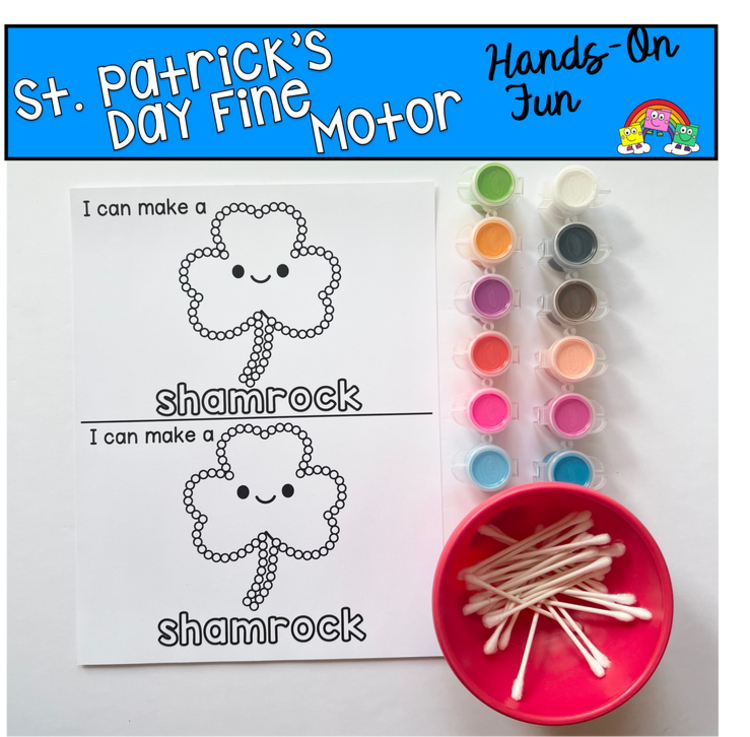 St. Patrick's Day Fine Motor Q-Tip Activities