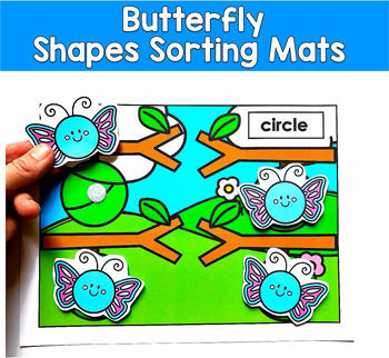 Butterfly Shape Sorting Mats | 2D Shapes Spring | SLP SPED Autism PreK Centers