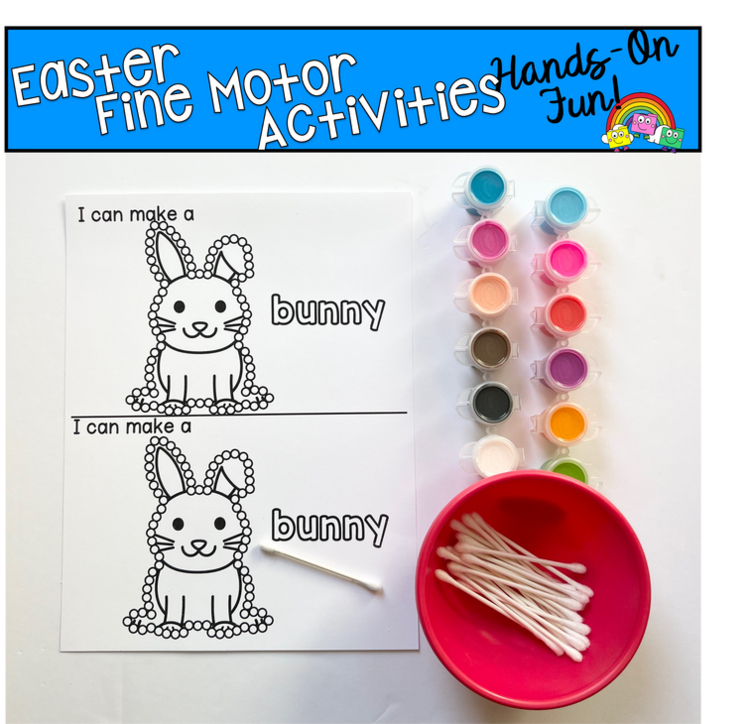 Easter Q-Tip Painting | Fine Motor Dot Art Pages | Pre-K & OT