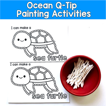 Ocean Q-Tip Painting Fine Motor | Pincer Grasp Pre-Writing | OT SPED Autism PreK
