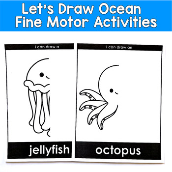 Let's Draw Ocean Fine Motor | Symmetry Pre-Writing Drawing | OT SPED Autism PreK