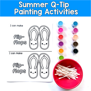 Summer Q-Tip Painting Activities | Fine Motor Pre-Writing | OT SPED Autism PreK