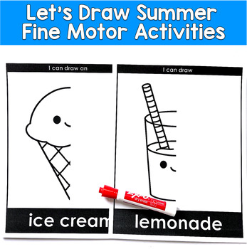 Let's Draw Summer Fine Motor | Symmetry Pre-Writing Drawing | OT SPED Autism