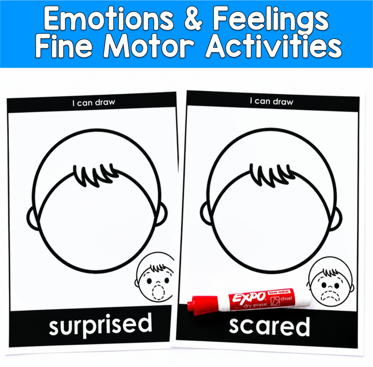 Emotions Feelings Fine Motor Drawing | SEL Facial Expressions | PreK SPED OT