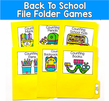 Back to School File Folder Games Counting | Numbers Math Centers | SLP SPED PreK