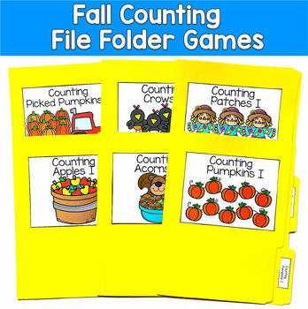 Fall File Folder Games Counting | Number Recognition Math Centers | SLP SPED