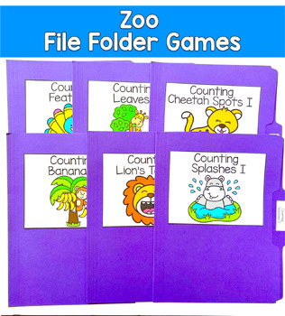 Zoo File Folder Games for Counting & Number Recognition