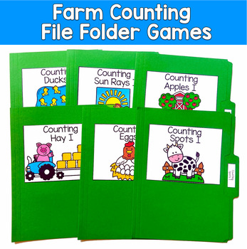 Farm File Folder Games Counting | Number Recognition Math Centers | SLP SPED