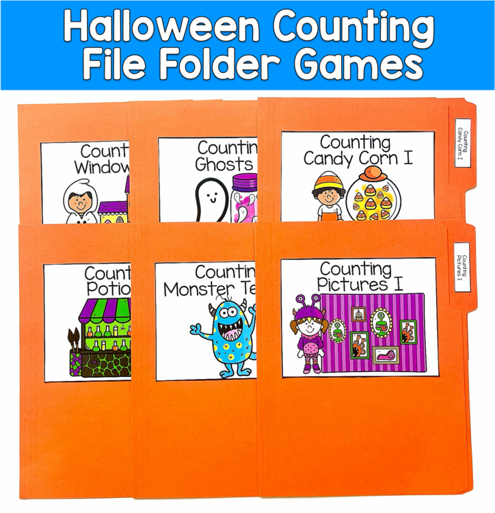 Halloween Counting File Folder Games | Numbers Math | PreK SPED Autism Centers