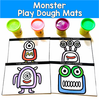 Monster Play Dough Mats | Fine Motor Halloween Centers | PreK OT SPED Autism