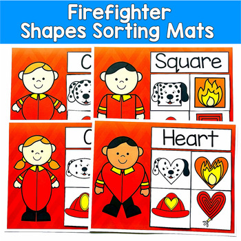 Firefighter Shape Sorting Mats | 2D Shapes Community Helpers | SLP SPED Autism