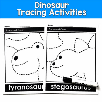 Dinosaur Tracing Activities | Fine Motor Pre-Writing | PreK OT SPED Autism