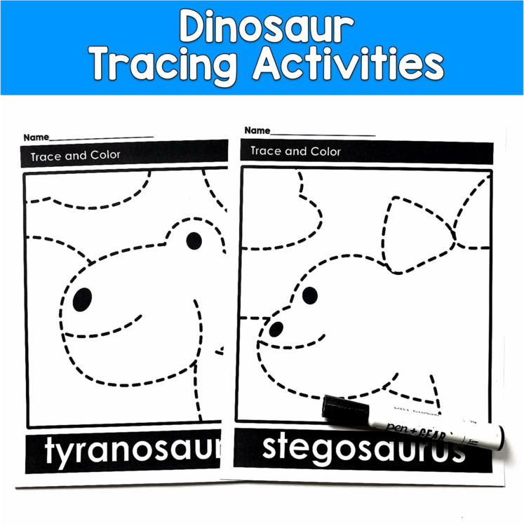 Dinosaur Tracing Activities | Fine Motor Pre-Writing | PreK OT SPED Autism