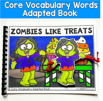 Core Words Adapted Book:  "Zombies Like Treats" Core Word Like