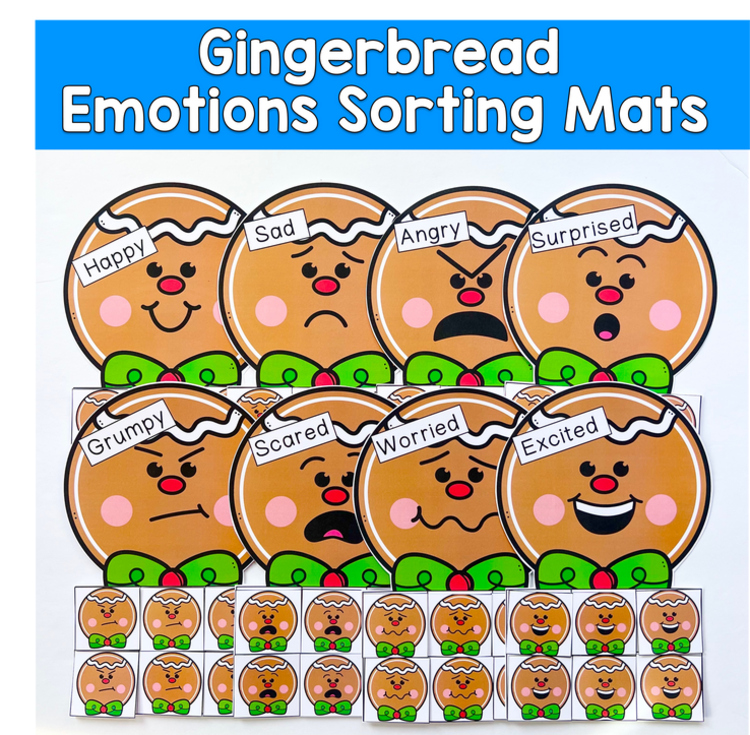 Gingerbread Emotions Sorting Activities