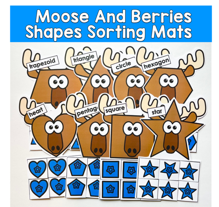 Moose And Berries Shapes Sorting Acivities
