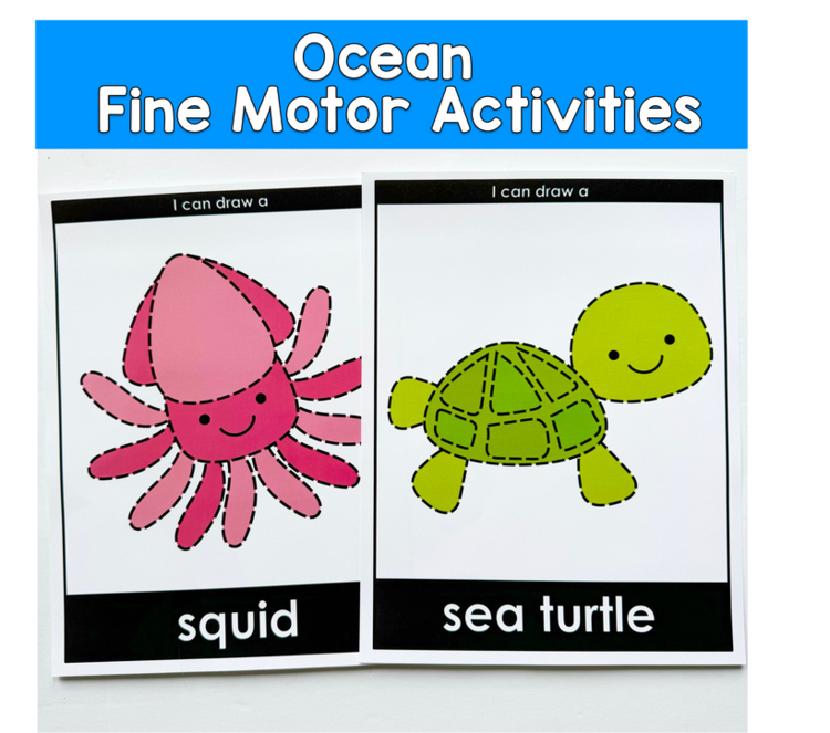 Ocean Tracing Activities | Fine Motor Pre-Writing | PreK OT SPED Autism Summer