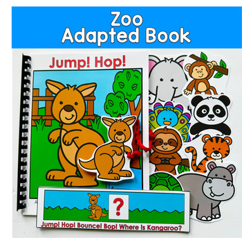 Zoo Themed Adapted Book For Prepositions: JUMP-HOP-BOUNCE-BOP