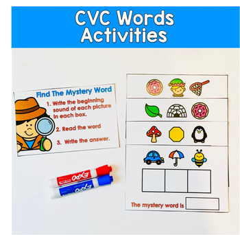 CVC Mystery Words | CVC Word Activities for Centers & Morning Tubs