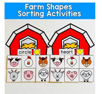 Farm Shapes Sorting Mats Hands-On Shapes Sorting Activities For Preschool