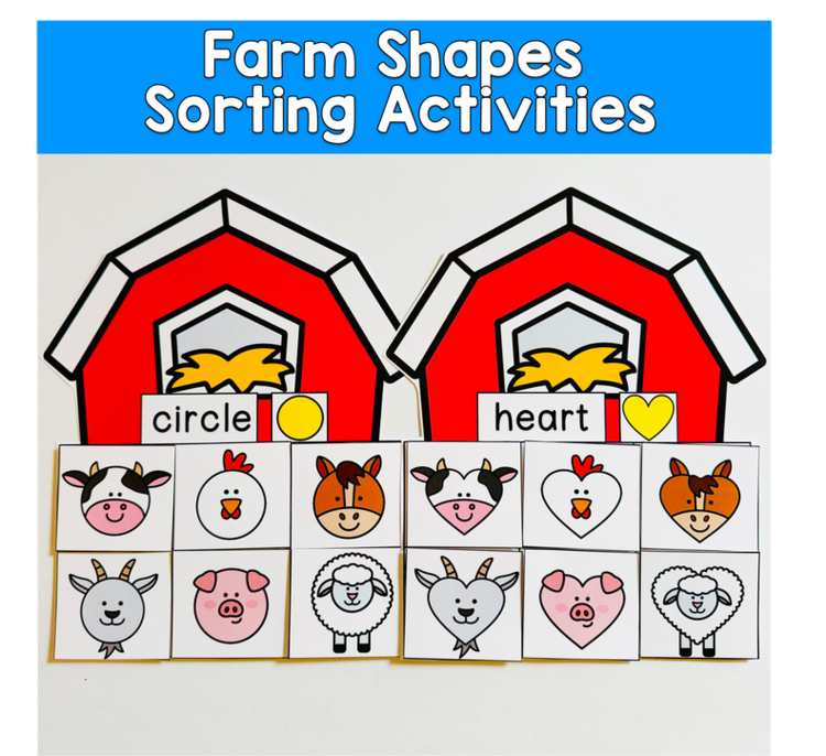 Farm Shapes Sorting Mats Hands-On Shapes Sorting Activities For Preschool