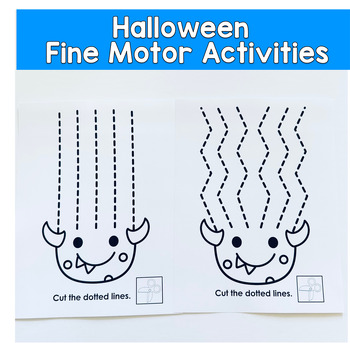 Cutting Practice With Scissors Halloween Theme (Monsters)
