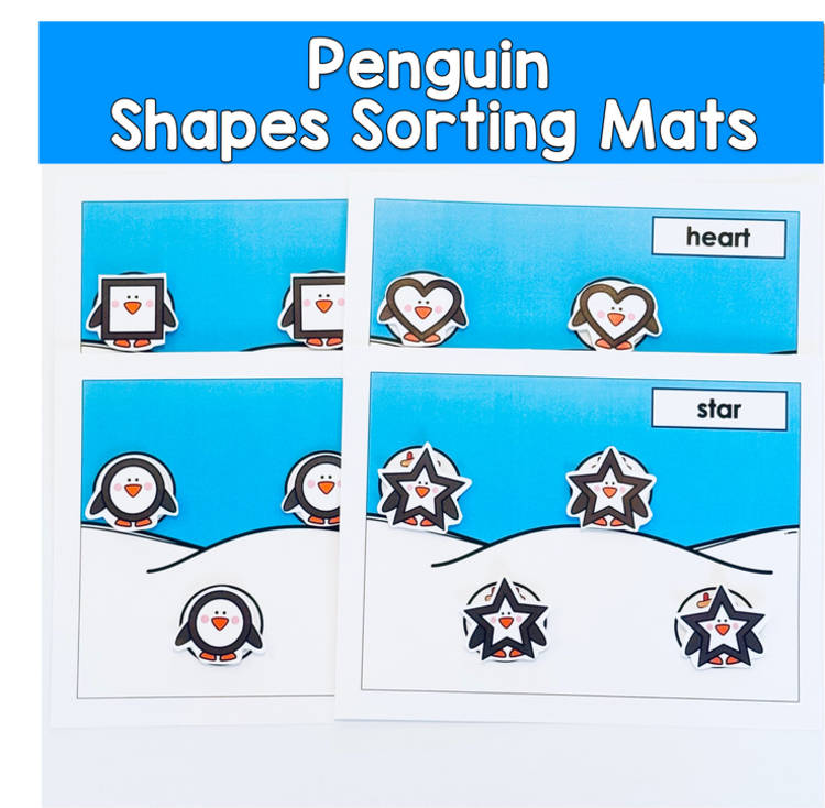 Penguin Shapes Sorting Activities For Centers and Morning Tubs