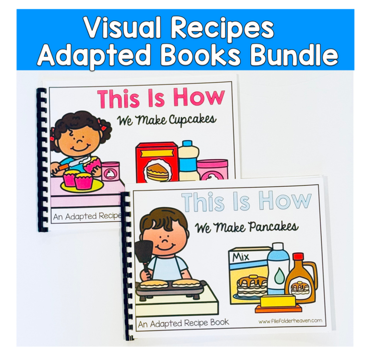 Visual Recipe Adapted Books Mini-Bundle: Pancakes And Cupcakes