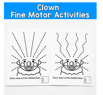 Tracing Lines and Cutting Practice Circus Theme, Circus Fine Motor Activities