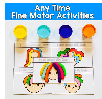 Silly Hair Play Dough Mats, Fine Motor Activities For Preschool