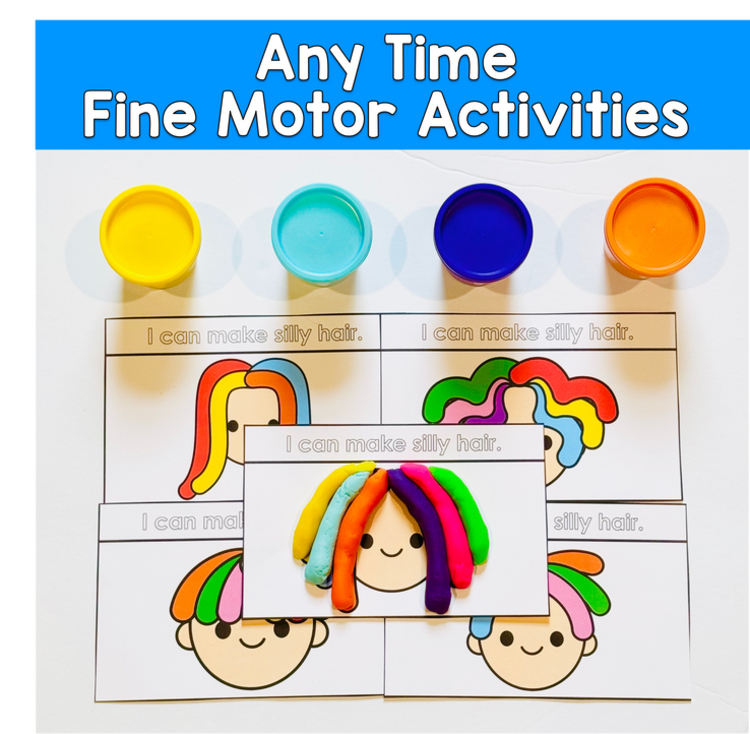 Silly Hair Play Dough Mats, Fine Motor Activities For Preschool