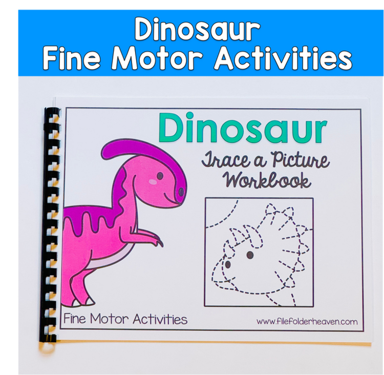 Dinosaur Tracing Workbook, Dinosaur Fine Motor Activities